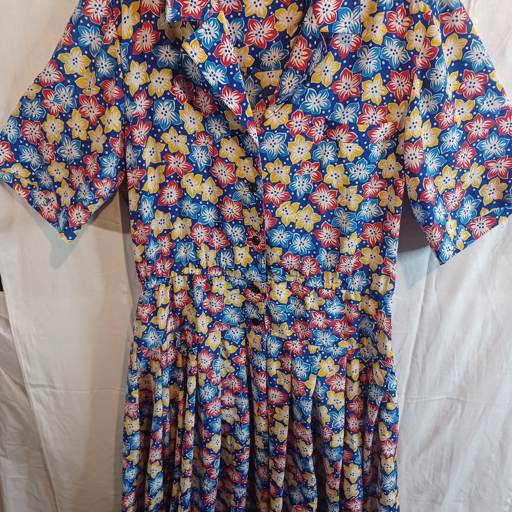 Liz Claiborne Vintage Colorful Floral Dress Size 14 (D)